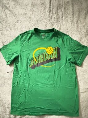 Jordan Green Tee with Yellow Jumpman Logo